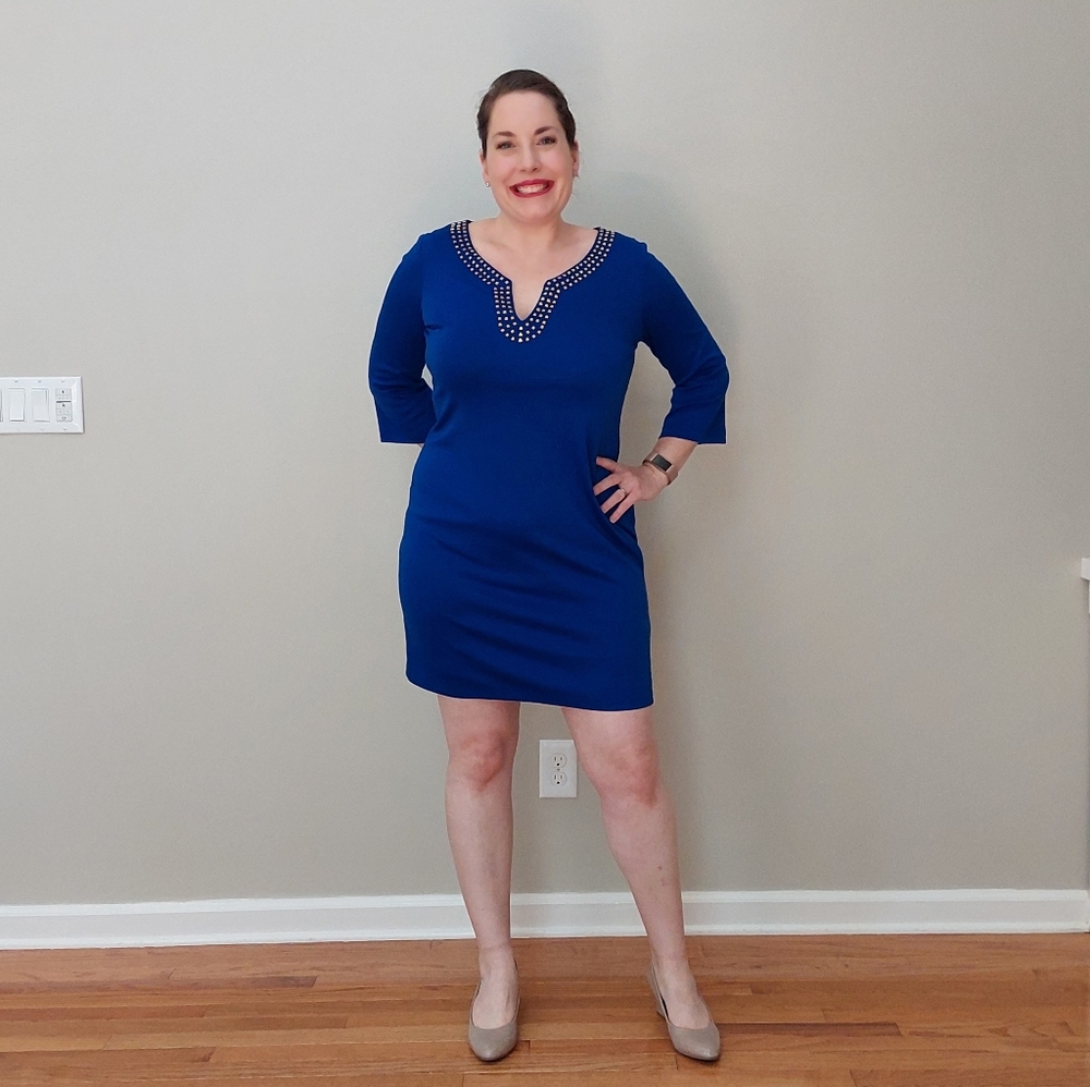 BOGO Cobalt Blue Long Sleeve Shift Dress